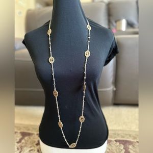 Long Coin/Filagree Statement Necklace